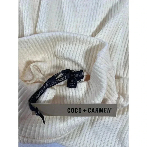 Coco+Carmen Cream Knit Turtle Neck Women's Sz L/XL NWT - Picture 2 of 6